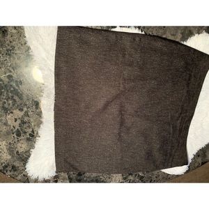 Gray zip up midi skirt